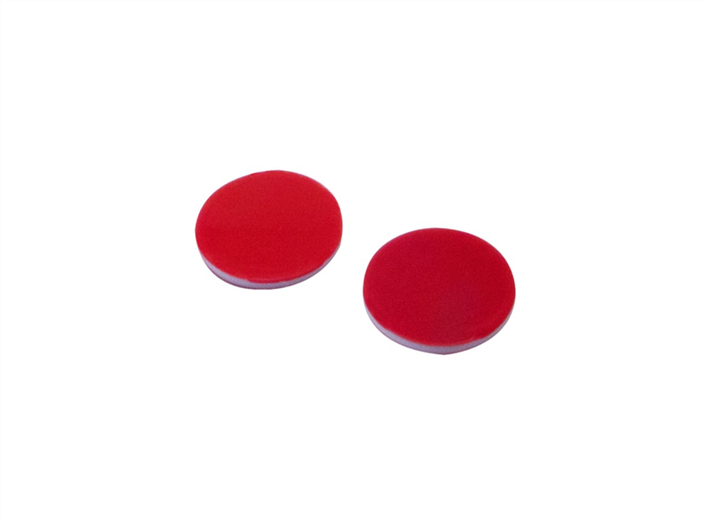 Picture of Red PTFE/White Silicone/Red PTFE Septa 10.5mm x 1mm, for 11mm Snap Caps